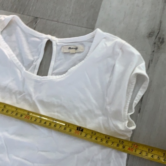 Madewell white high-low T-shirt w/ keyhole back size XS casual lightweight - Picture 5 of 7